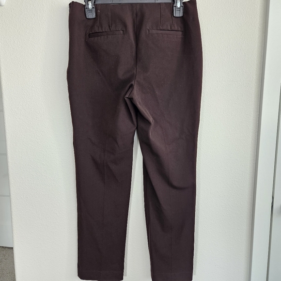 Talbots Bi-Stretch Straight Leg Brown Blue Trousers Size 6P - Picture 2 of 9